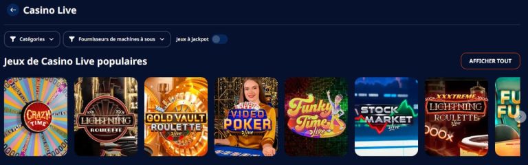 Monro Casino jeux live