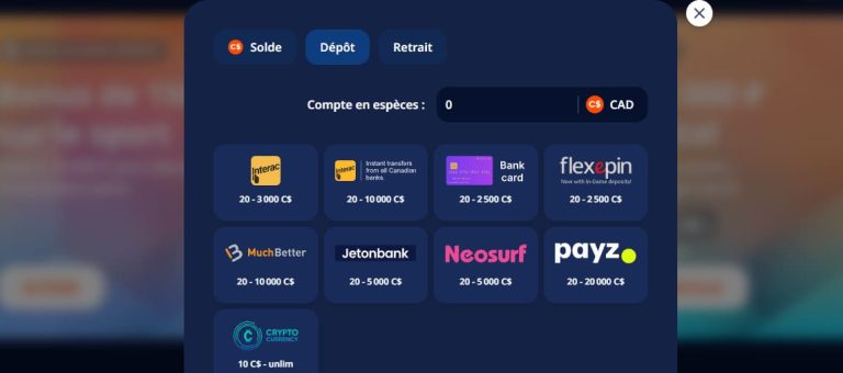 Monro Casino moyens paiement